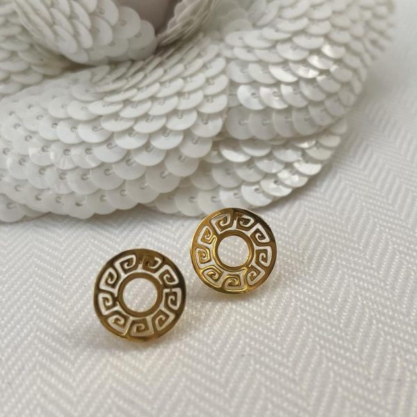 Gold Plated Stainless Steel Stud Earrings